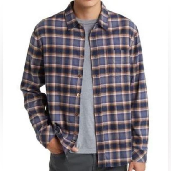 Rails Sussex Mustang Harvest Oat Button Up Shirt Long Sleeve XL Blue Brown NWT - Picture 1 of 10